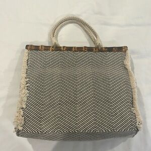 Barney’s New York NWT: Chevron Knit Bamboo Tote Bag
